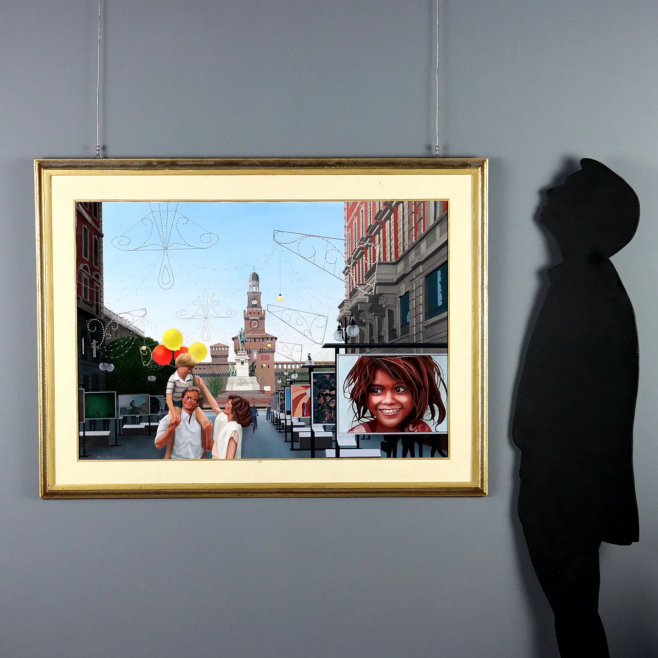 Scorcio di Milano, dipinto olio su tela, '900 2