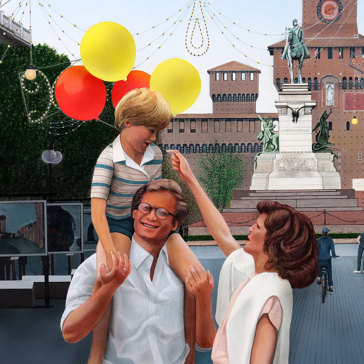 Scorcio di Milano, dipinto olio su tela, '900 4