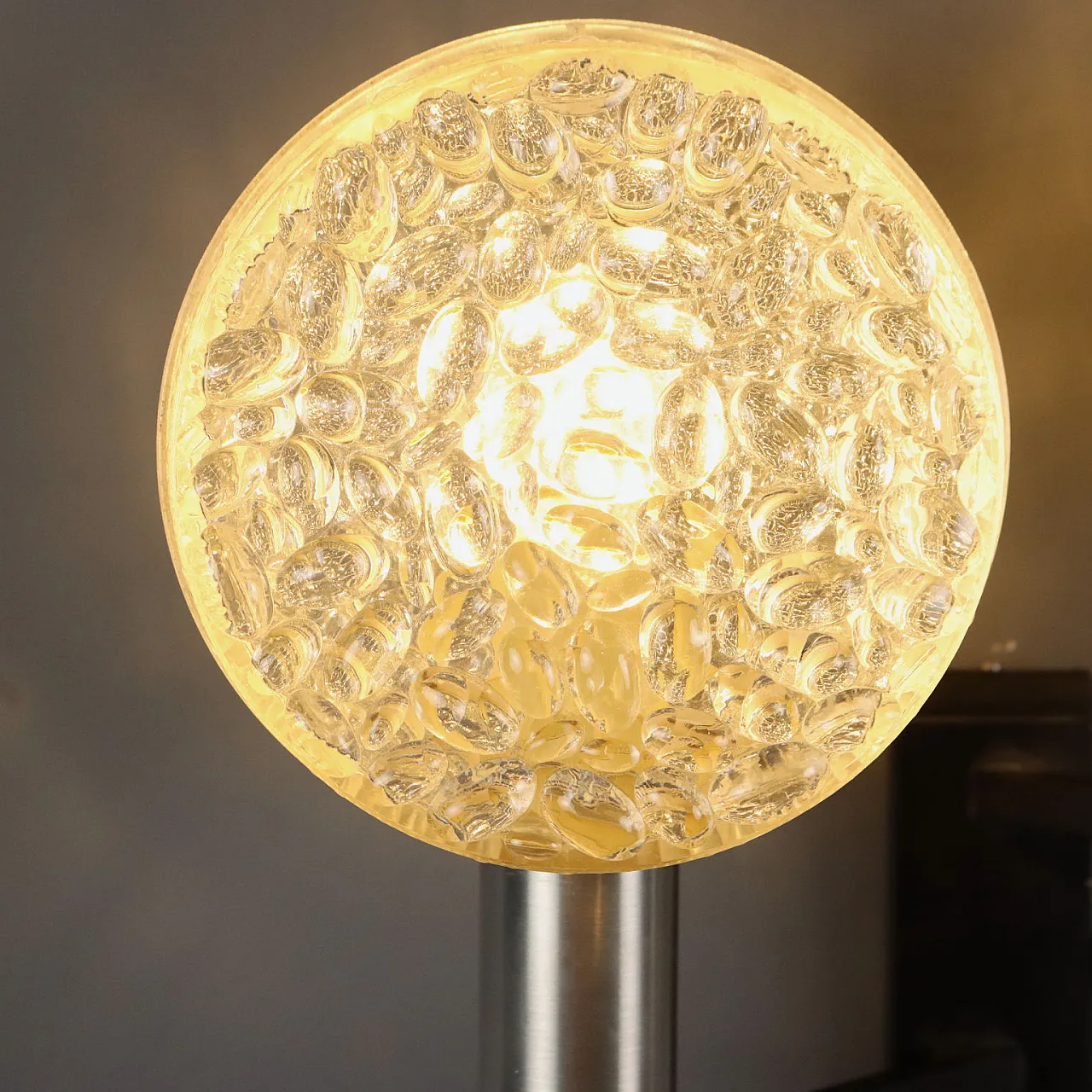 Pair of wall lights in metal, aluminum and glass, 20th century 3