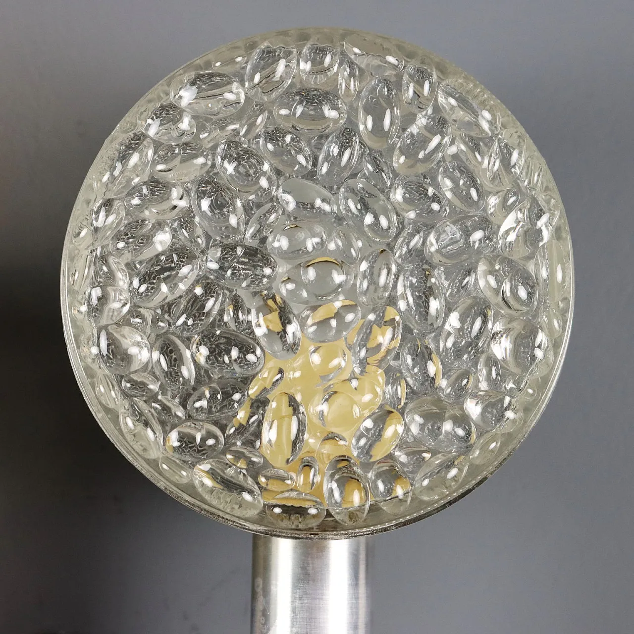 Pair of wall lights in metal, aluminum and glass, 20th century 4