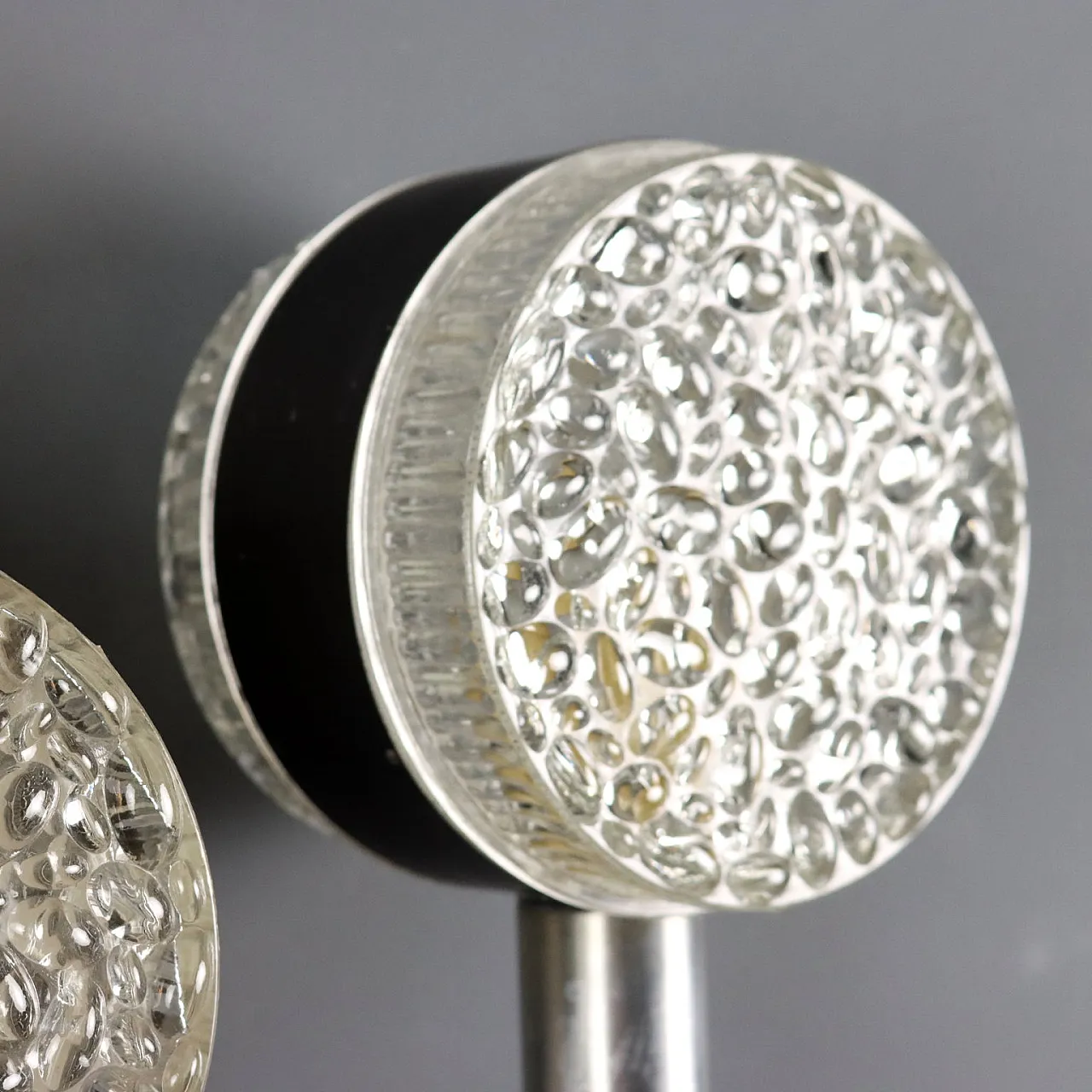 Pair of wall lights in metal, aluminum and glass, 20th century 5