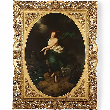 Female figure, oil on canvas, Giulio Aristide Sartorio, 19th century