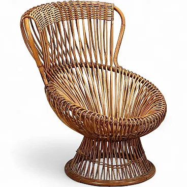 Poltrona in legno e rattan, '900