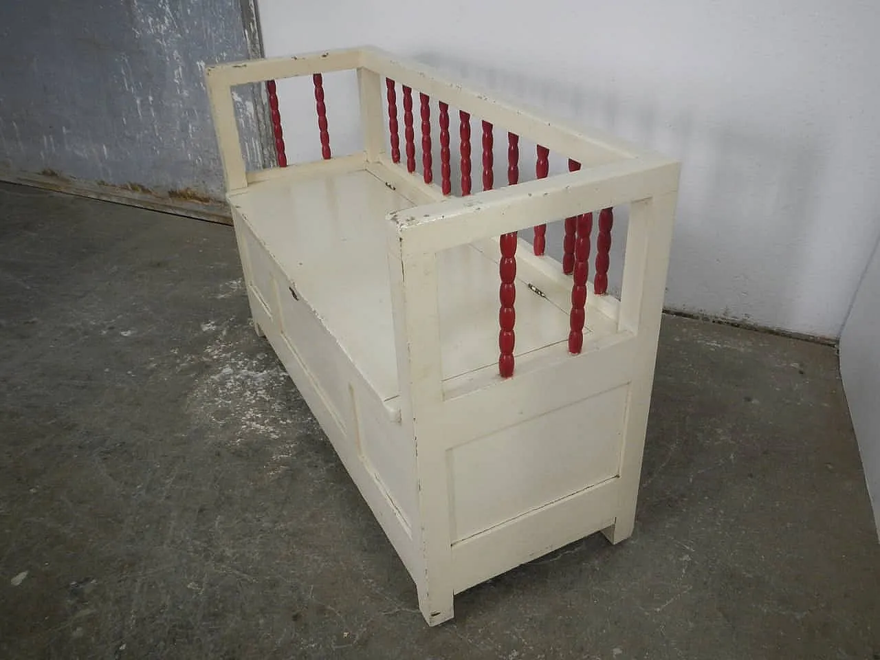 Panca Baule in legno di abete 1950 3