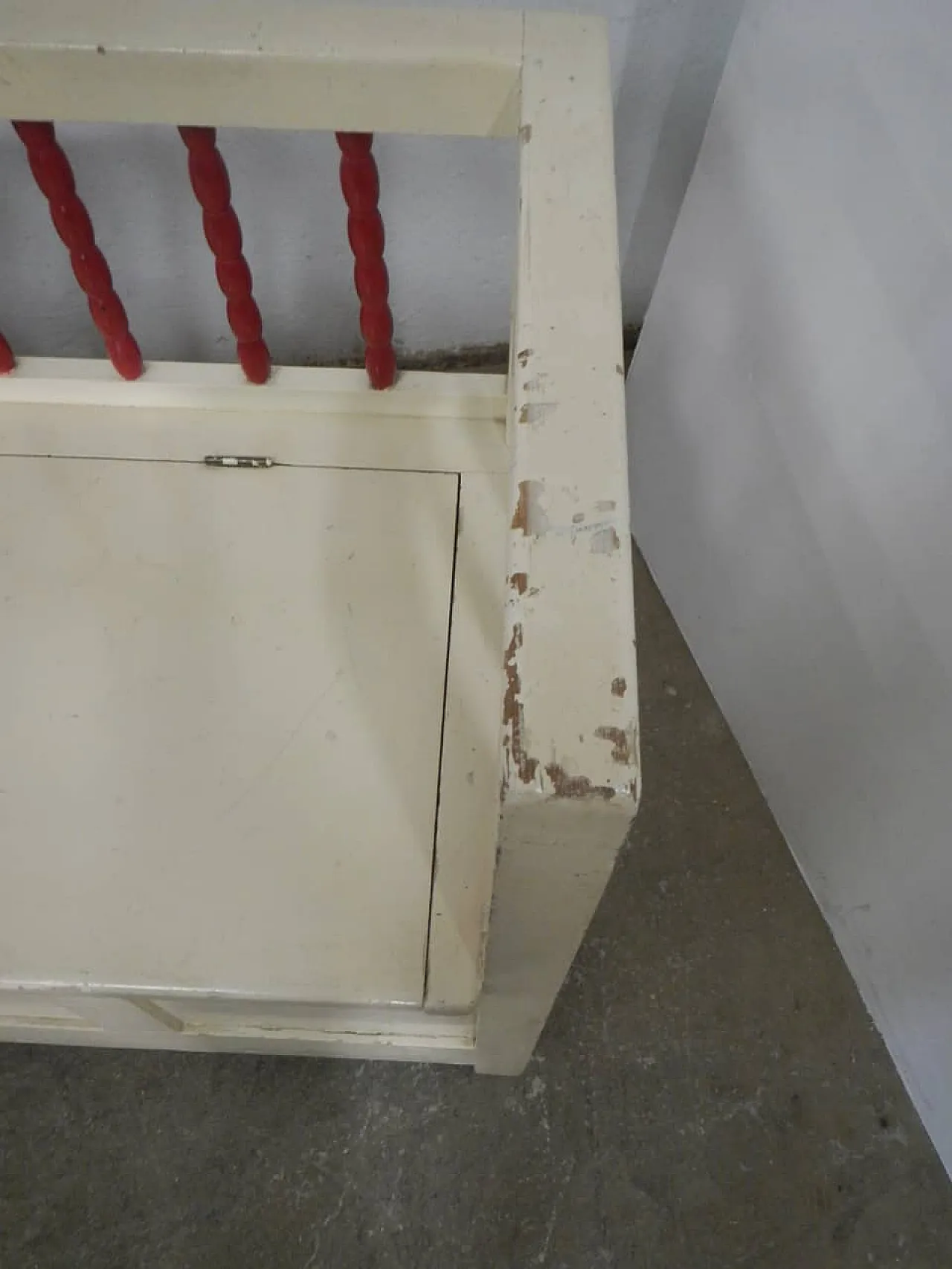 Panca Baule in legno di abete 1950 8