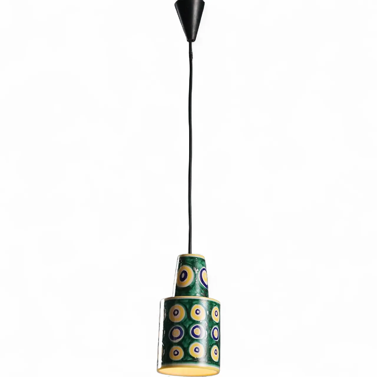Ceiling lamp with glazed ceramic shade, 20th century 10