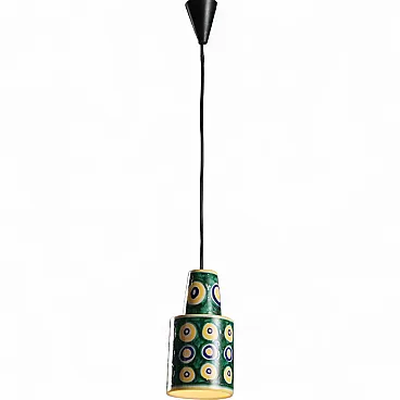 Ceiling lamp with glazed ceramic shade, 20th century