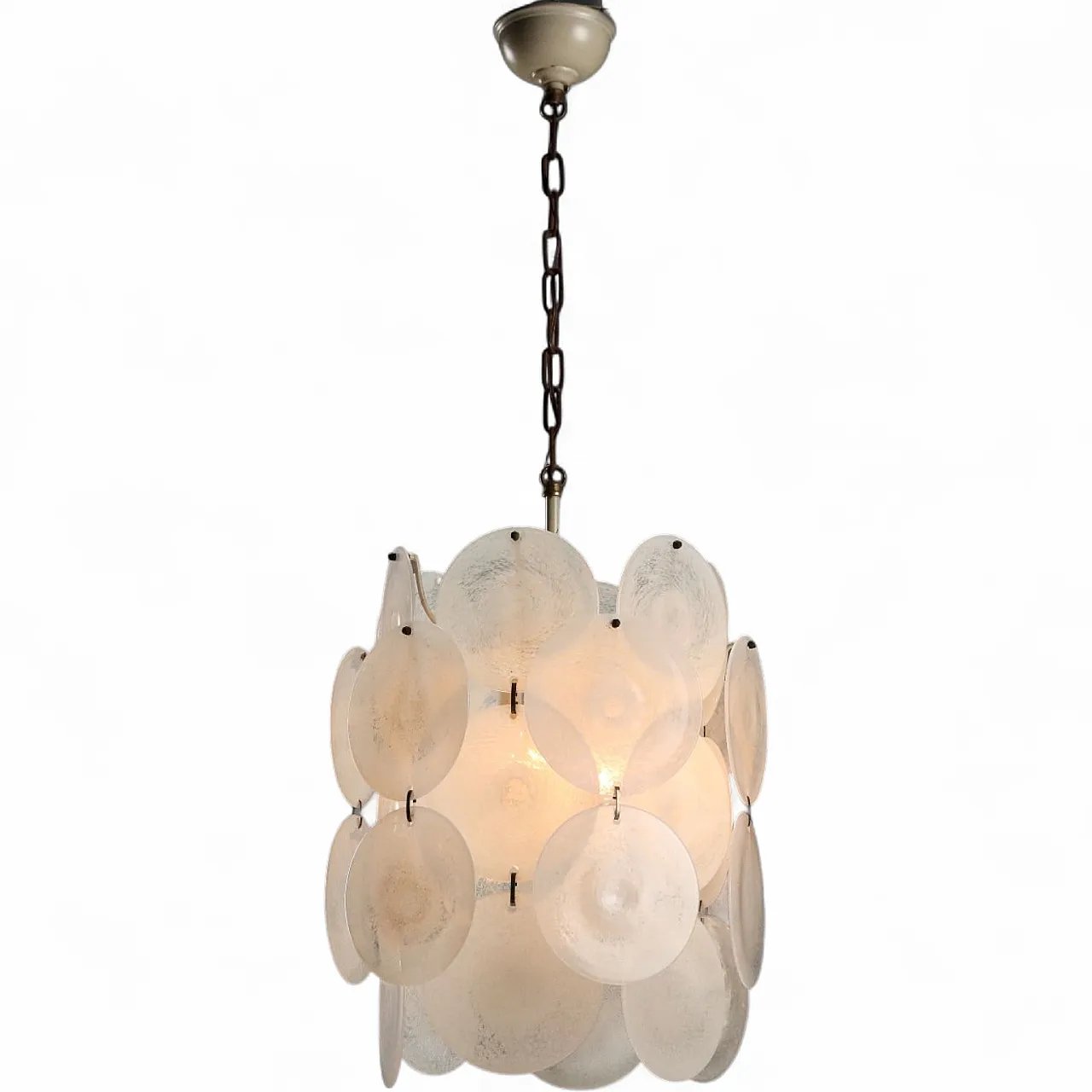 Lamp with metal frame and Murano glass discs, 20th century 11