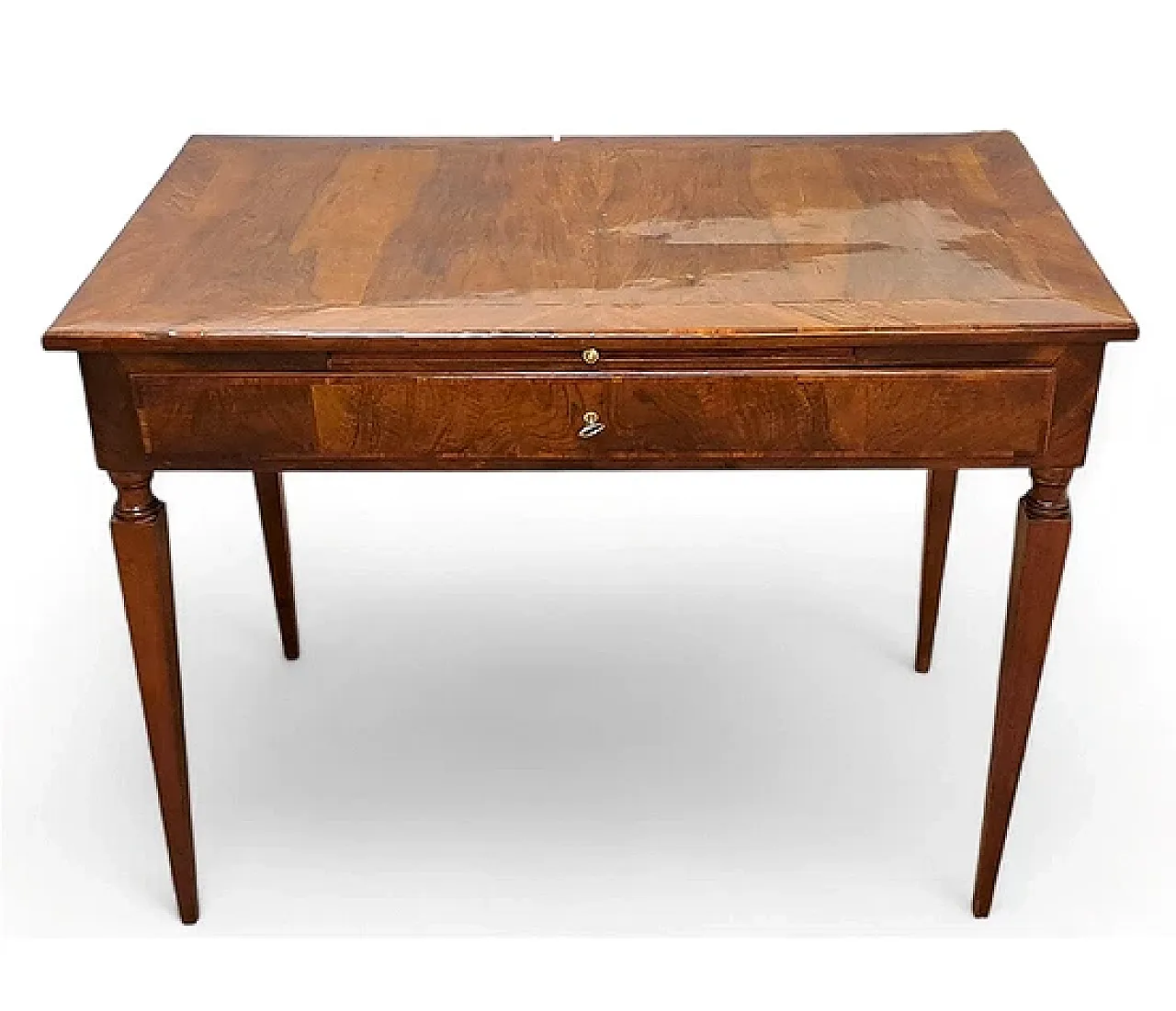 Scrivania lastronata in noce, fine '700 1