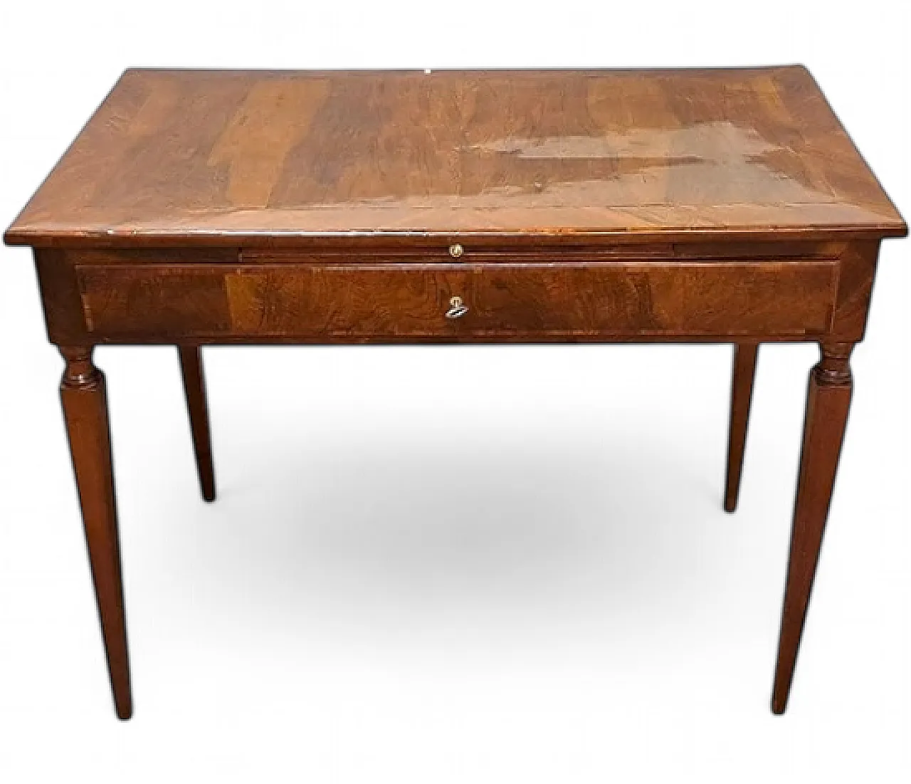 Scrivania lastronata in noce, fine '700 8