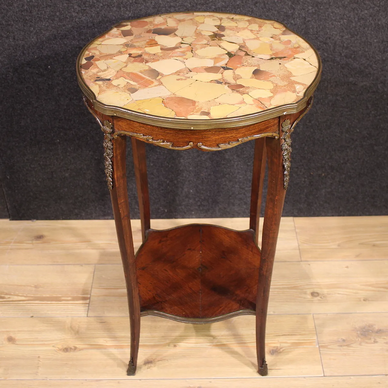 French Napoleon III style coffee table with marble top, 20th century 2