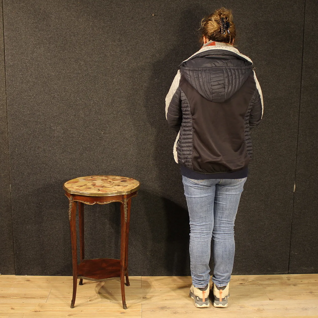 French Napoleon III style coffee table with marble top, 20th century 3