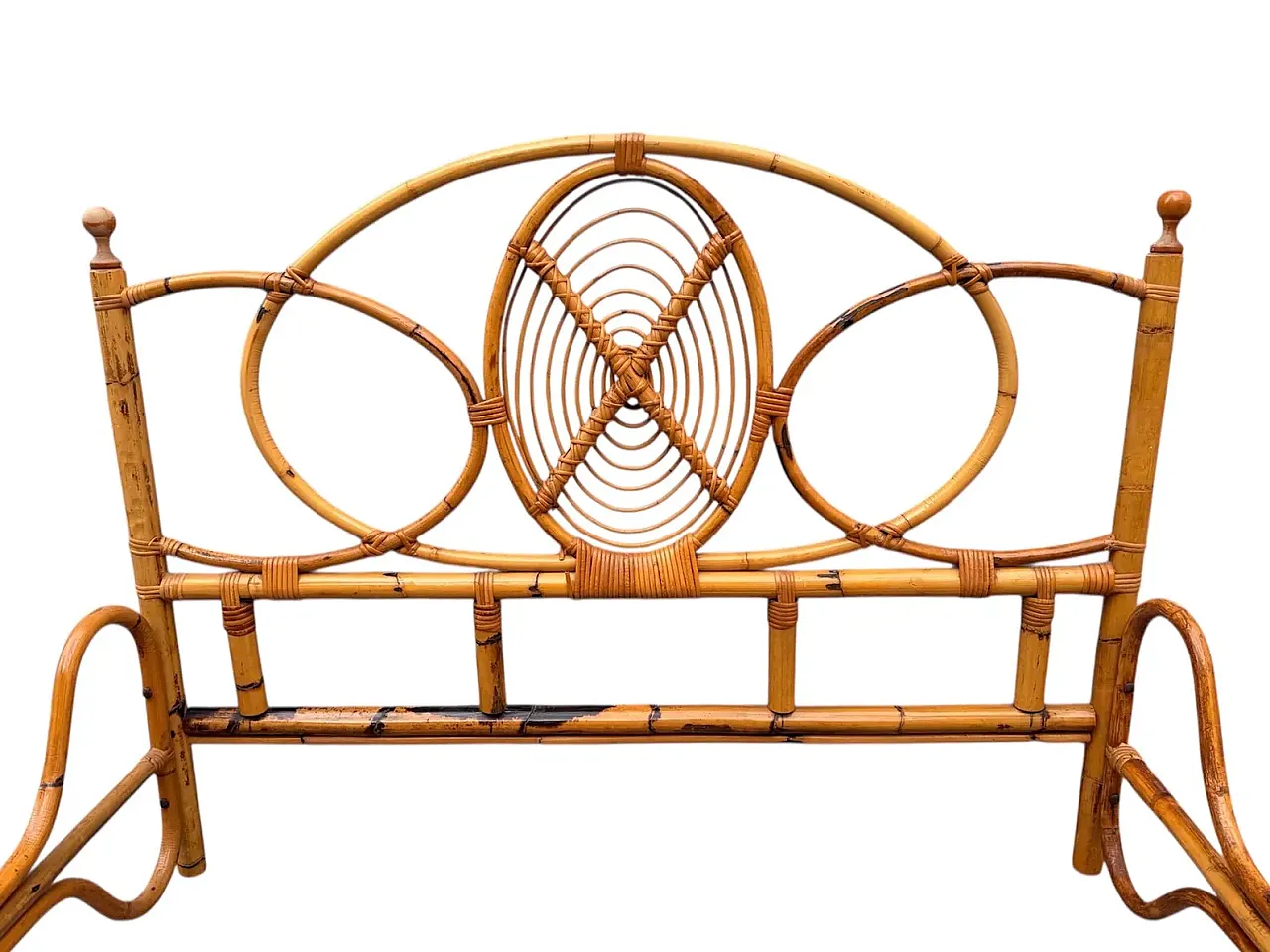 Letto in bambù massiccio, anni '50 5