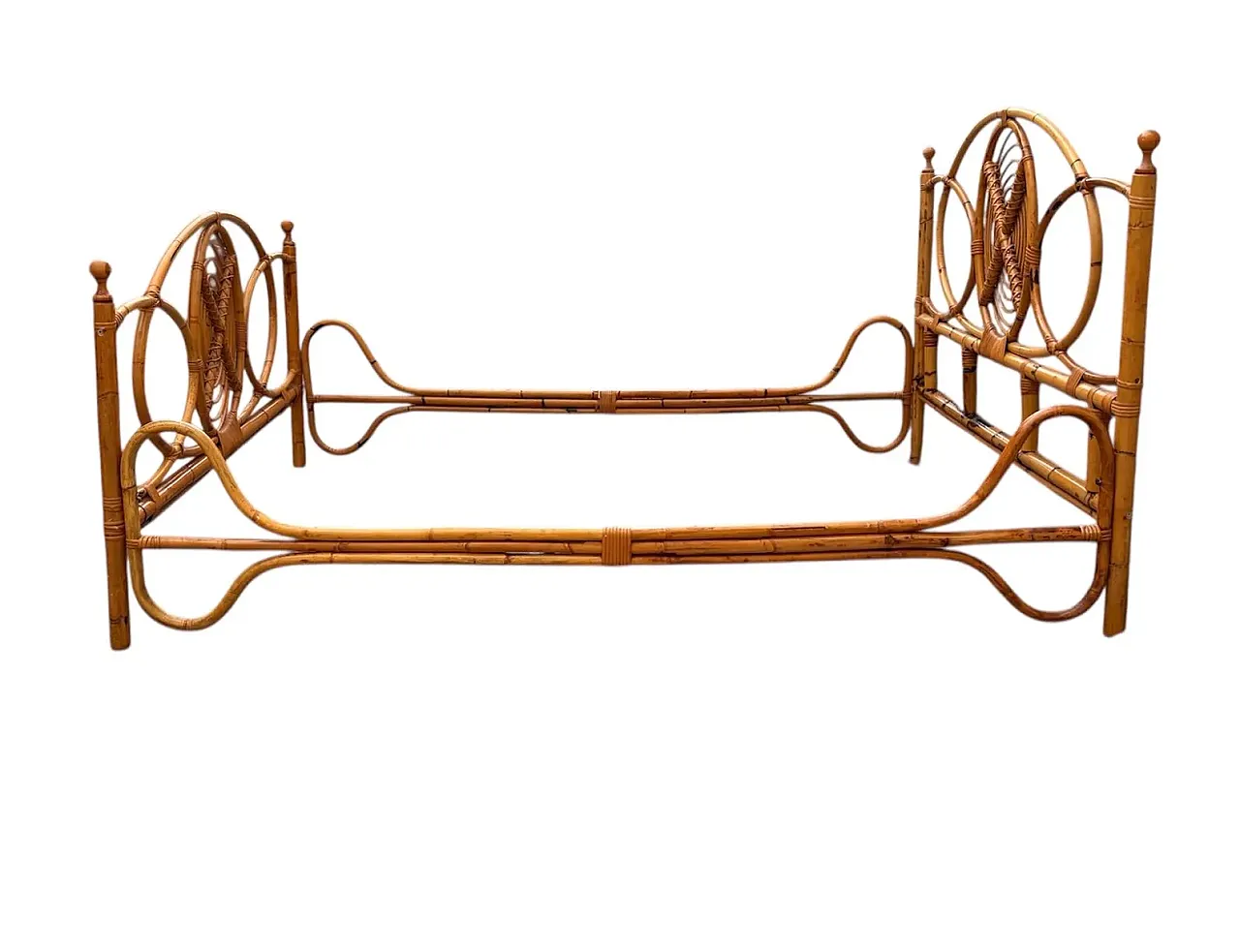 Letto in bambù massiccio, anni '50 7