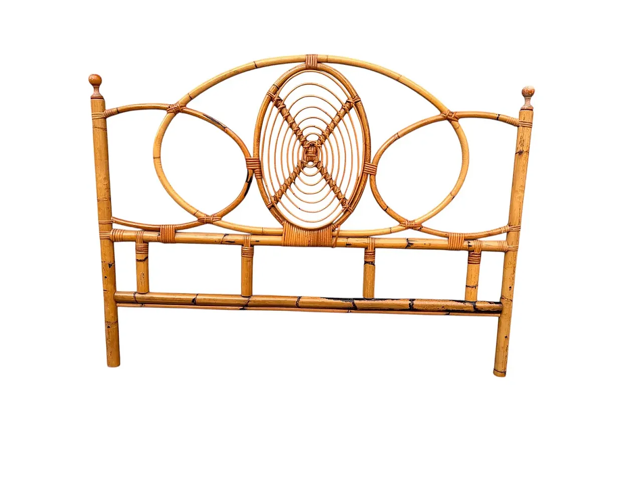 Letto in bambù massiccio, anni '50 11