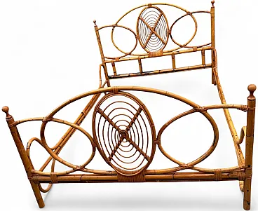 Solid bamboo bed, 1950s