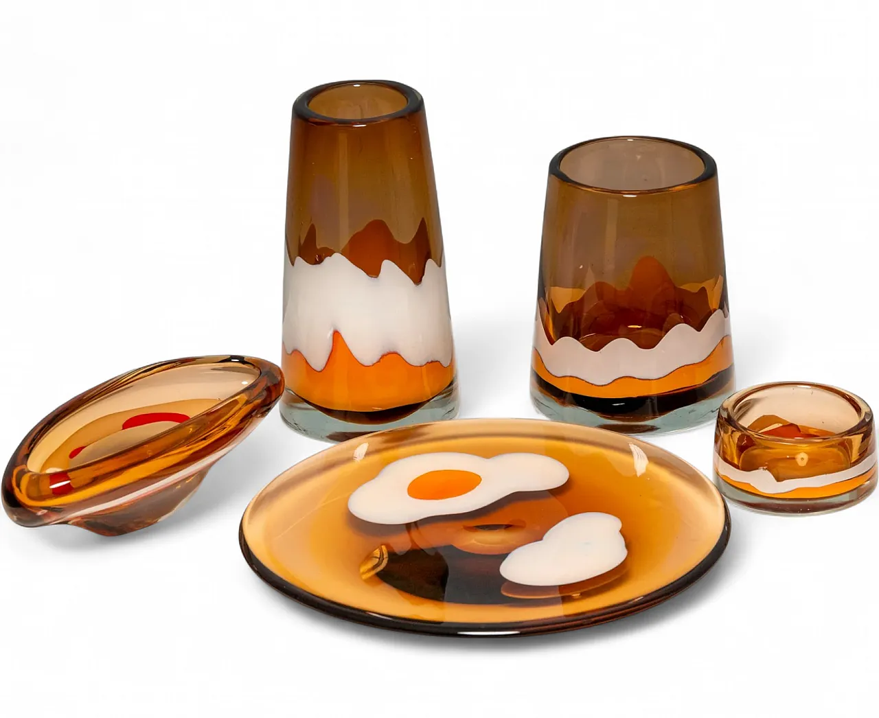 Set di oggetti in vetro di Jaroslav Svoboda, anni '70 12