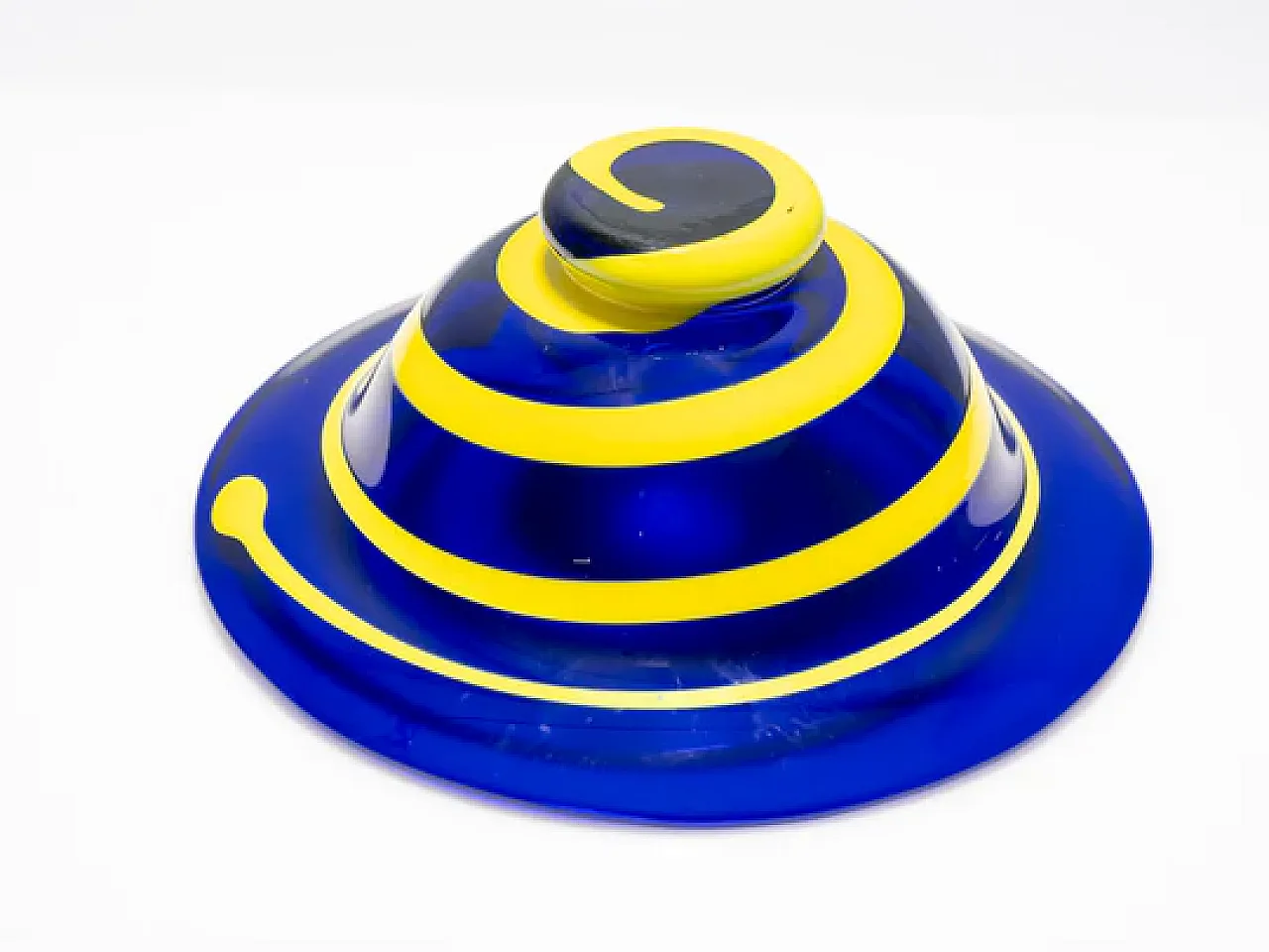 Ciotola in vetro artistico blu, anni '60 3