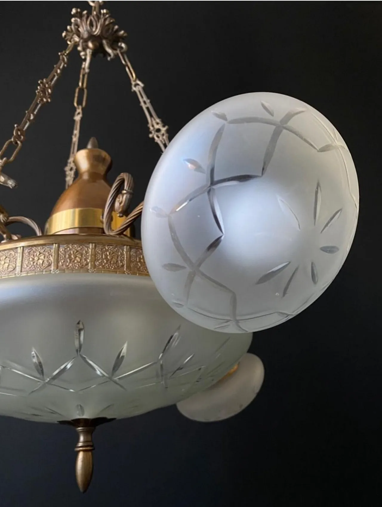 Brass chandelier with Putti, 1960s 6