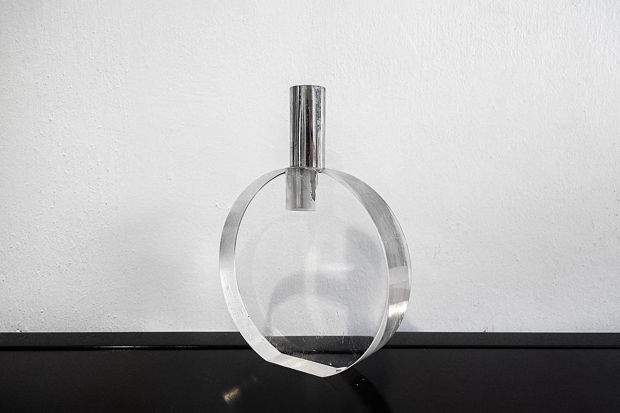 Vase in acrylic glass and stainless steel, 1970s 2