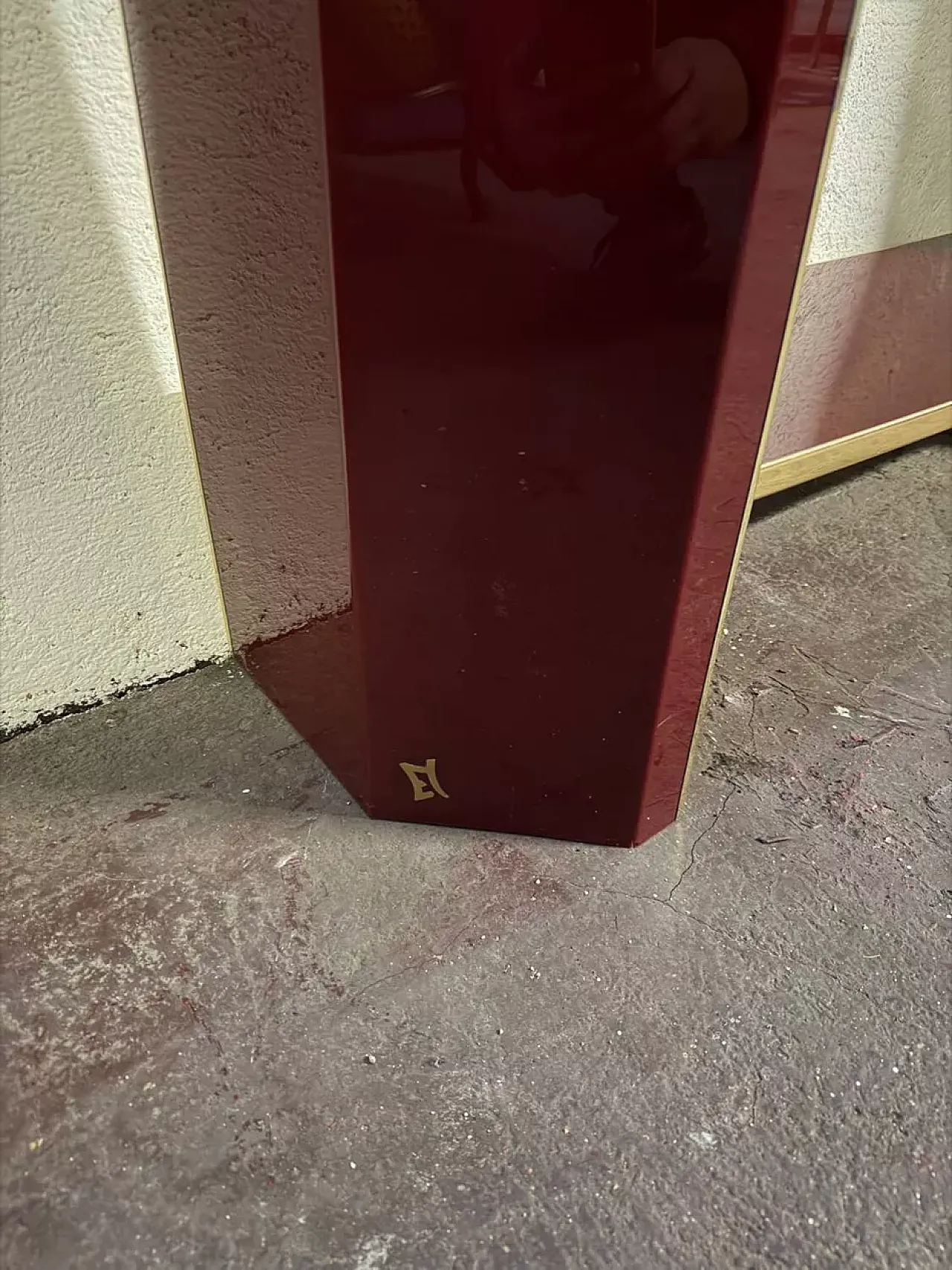 Burgundy console table by Éric Maville, 20th century 3