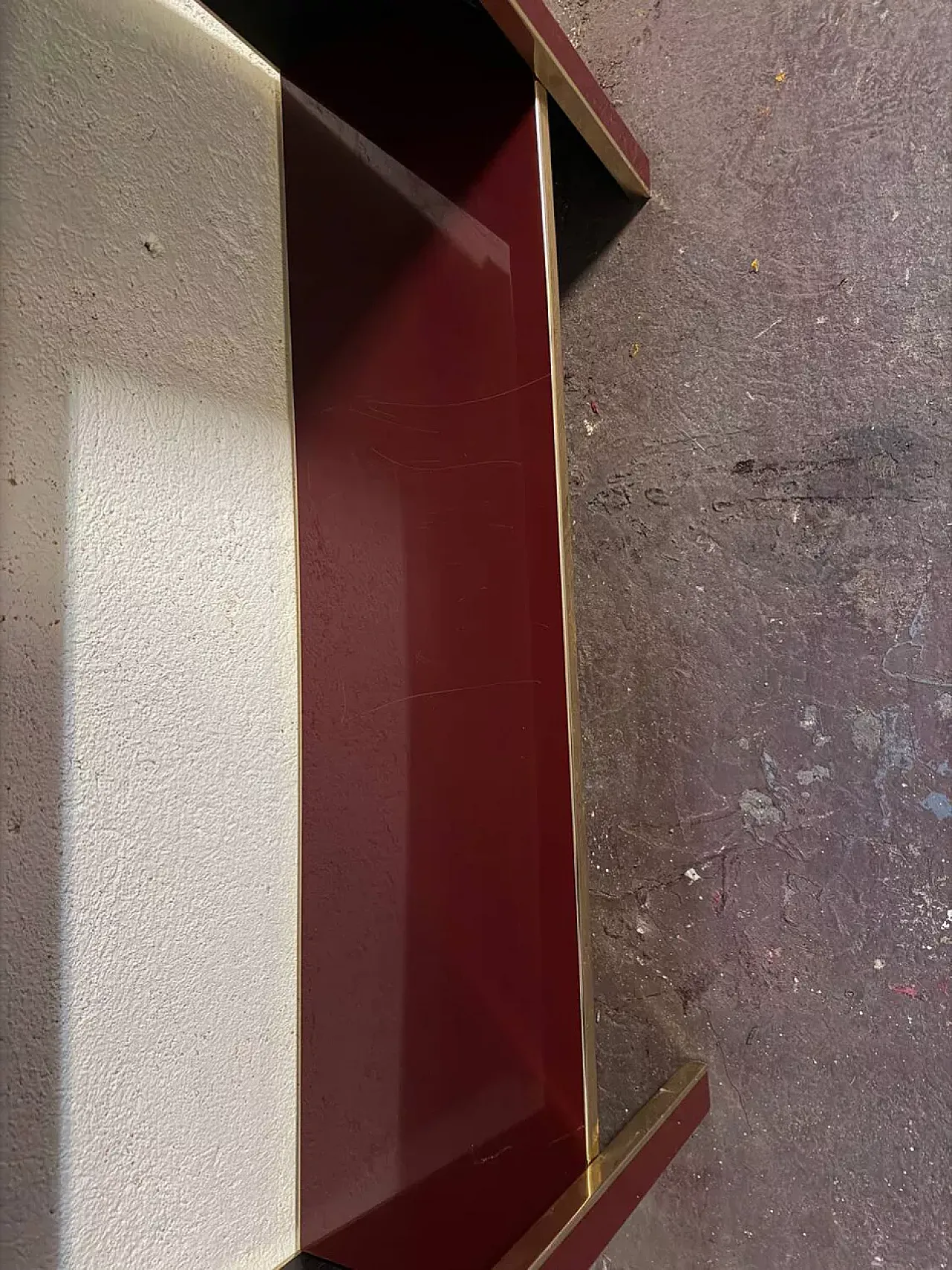 Burgundy console table by Éric Maville, 20th century 4