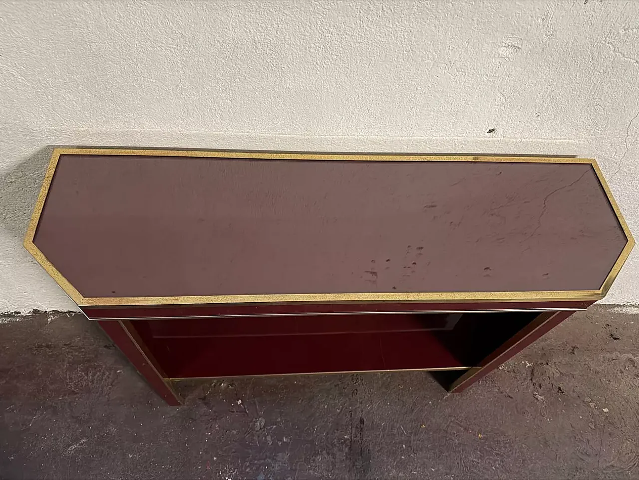 Burgundy console table by Éric Maville, 20th century 5