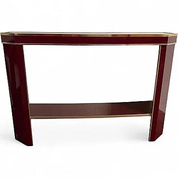 Burgundy console table by Éric Maville, 20th century