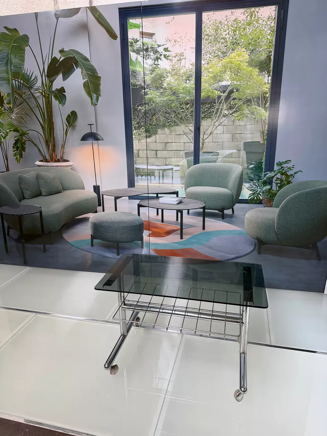 Mobile hi-fi/video in metallo e vetro fumé, '900 5