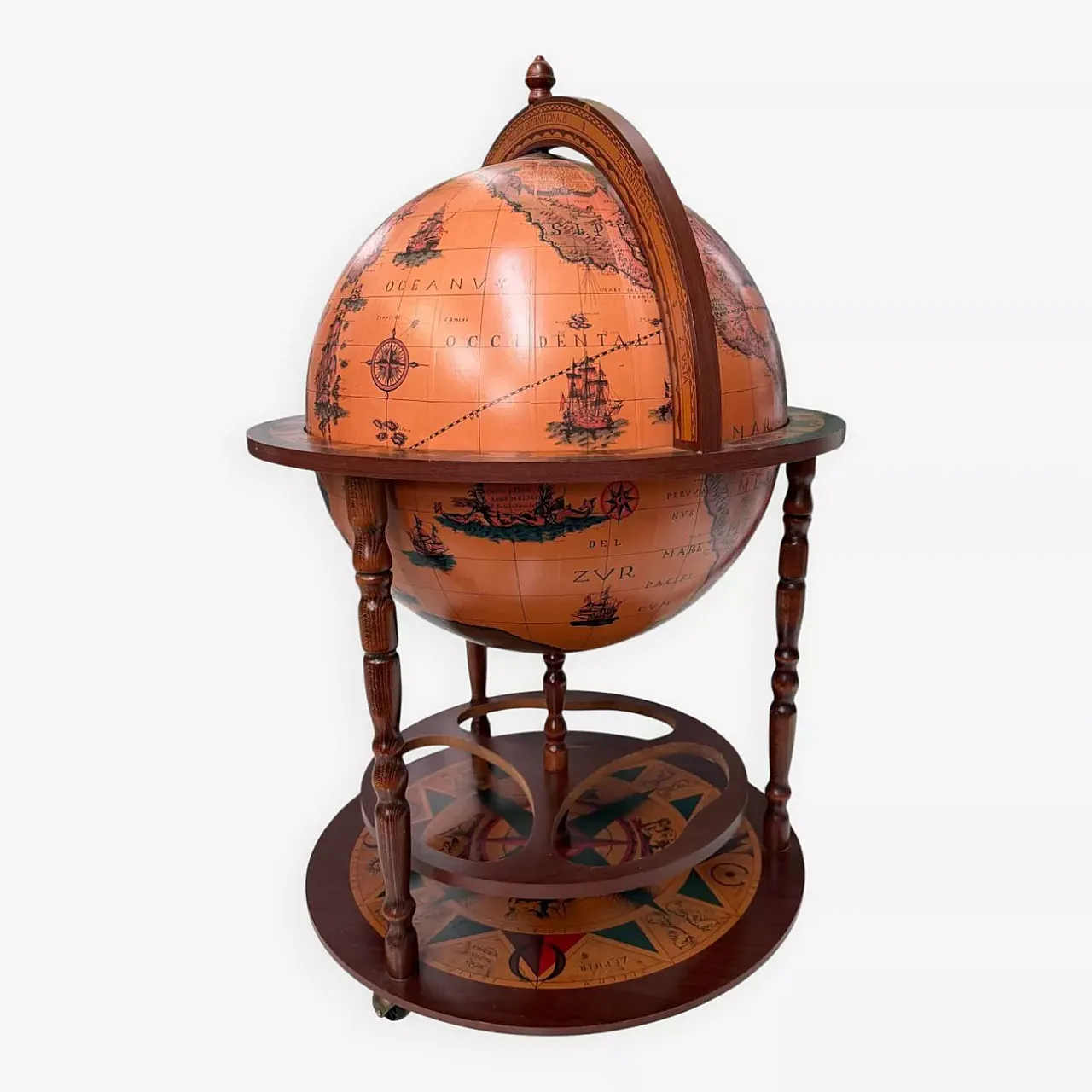 Mobile bar con mappa del mondo, '900 1