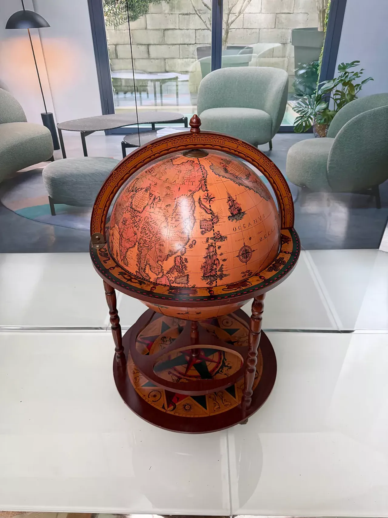 Mobile bar con mappa del mondo, '900 6