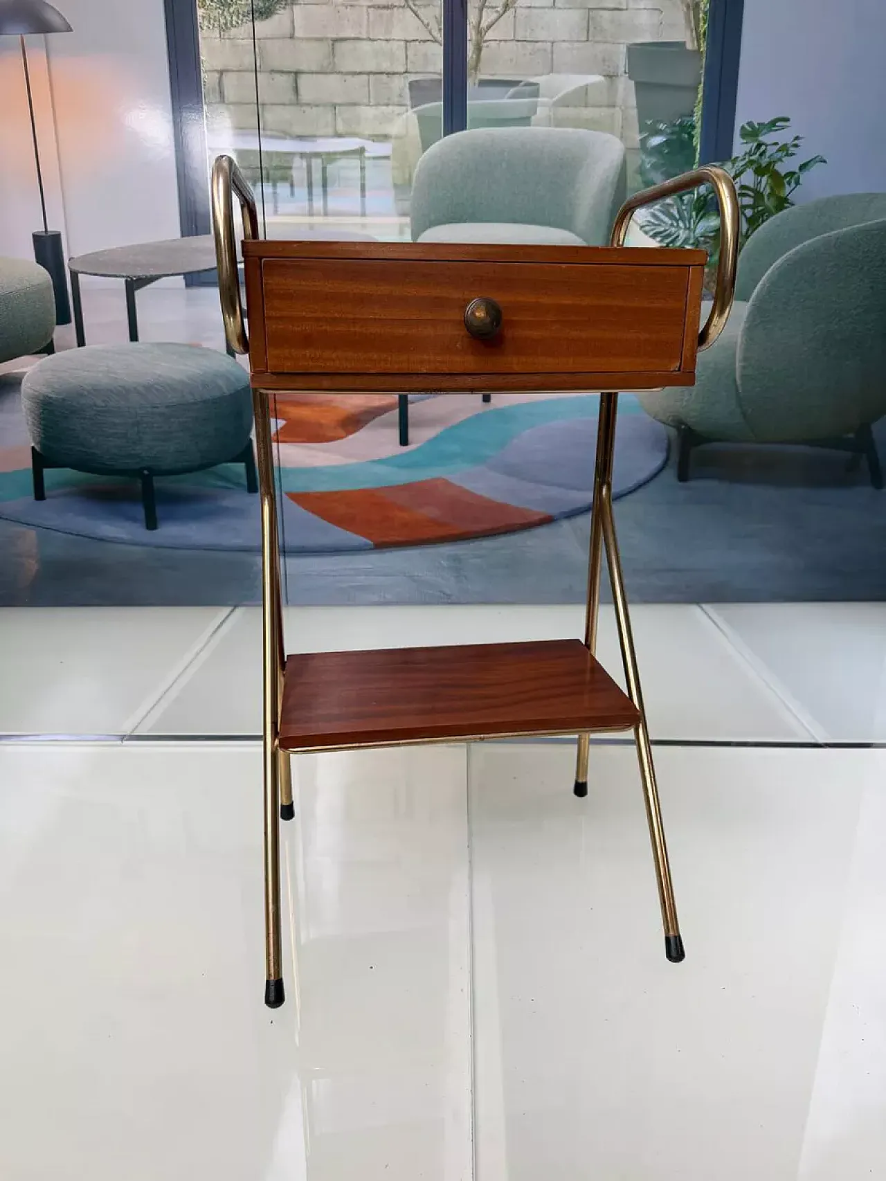 Wooden bedside table by Jacques Hitier, 1960s 1