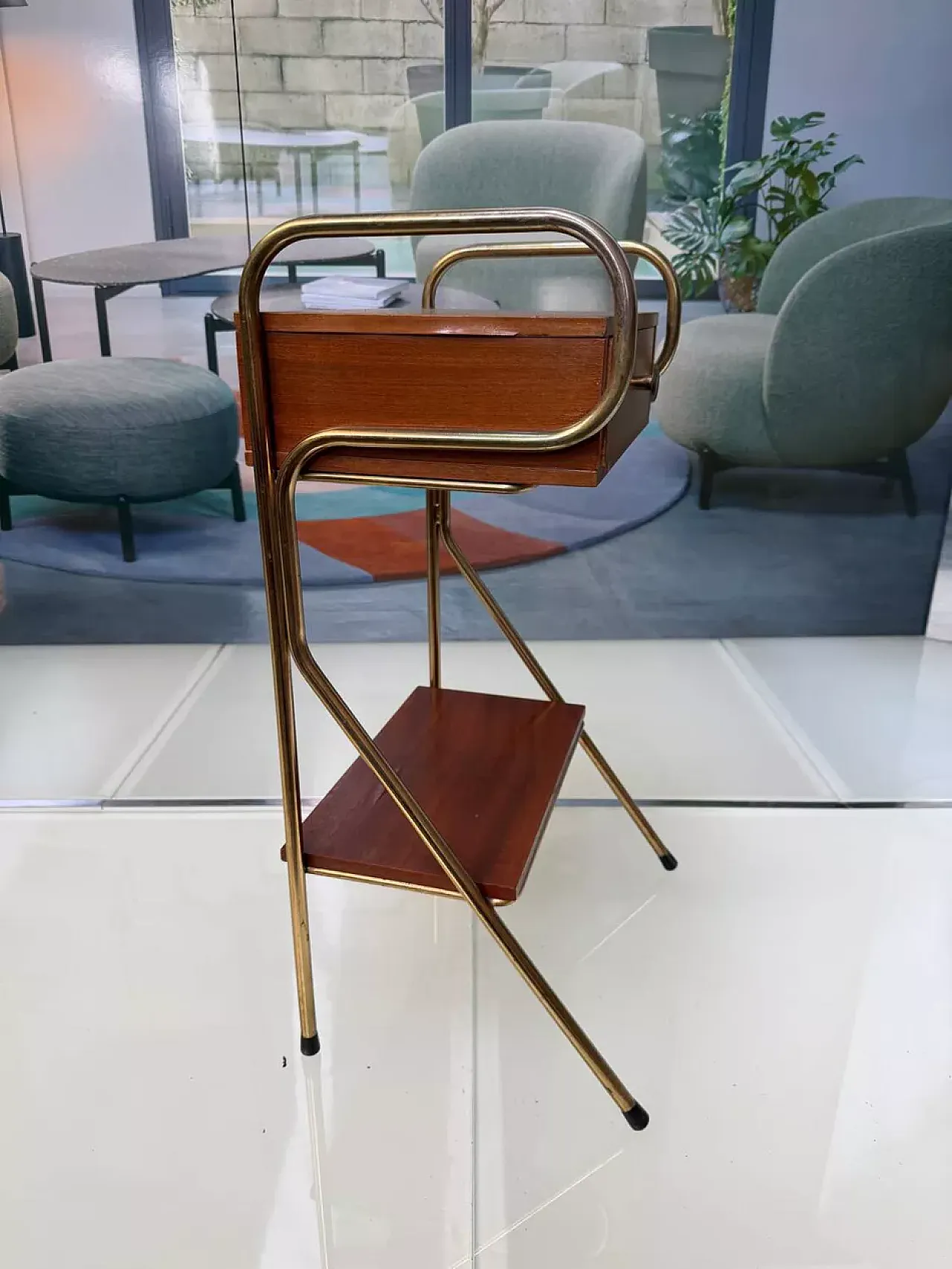 Wooden bedside table by Jacques Hitier, 1960s 2