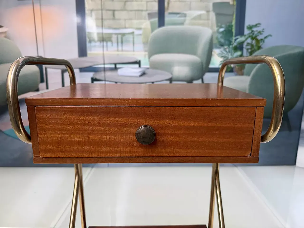 Wooden bedside table by Jacques Hitier, 1960s 5