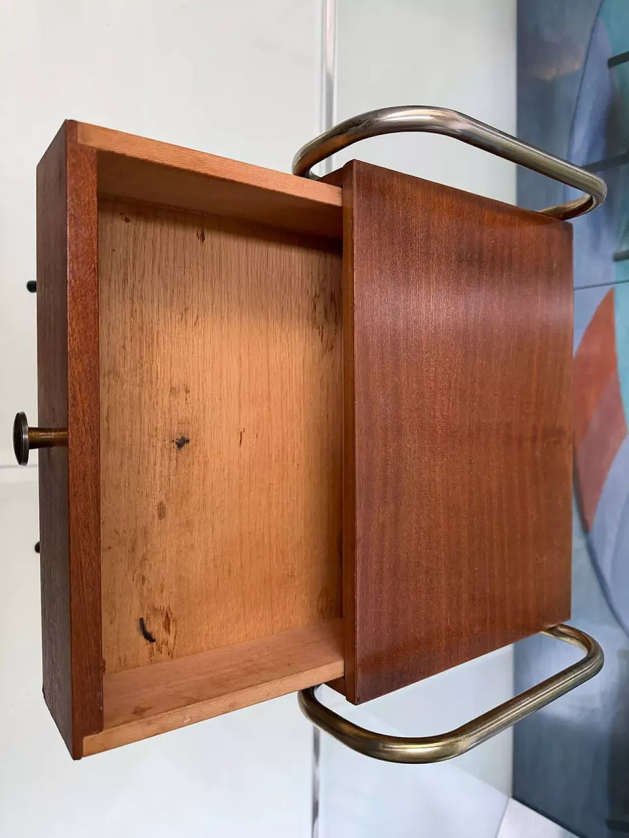 Wooden bedside table by Jacques Hitier, 1960s 8