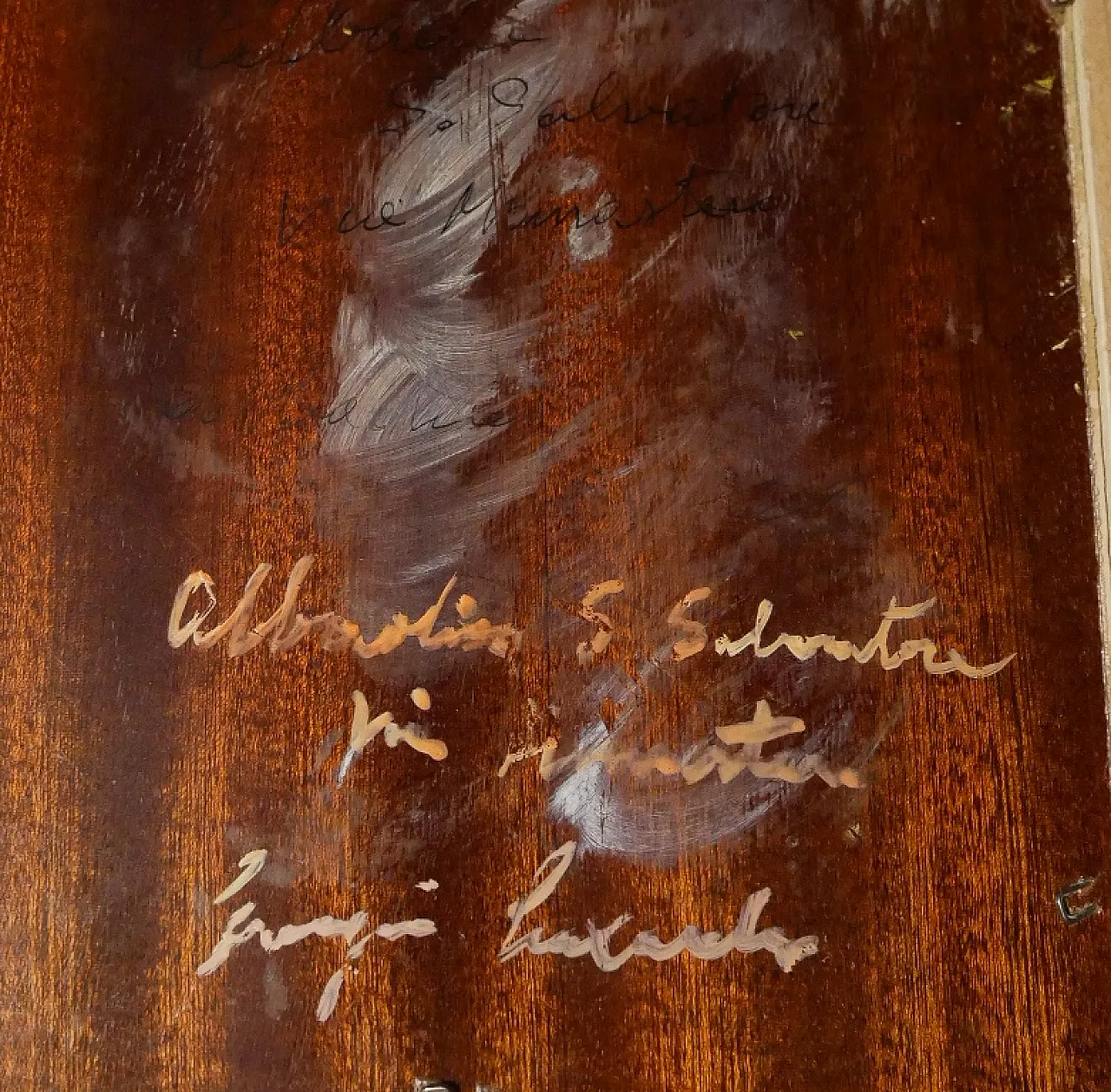 Dipinto ad olio borgo antico, anni '50 3