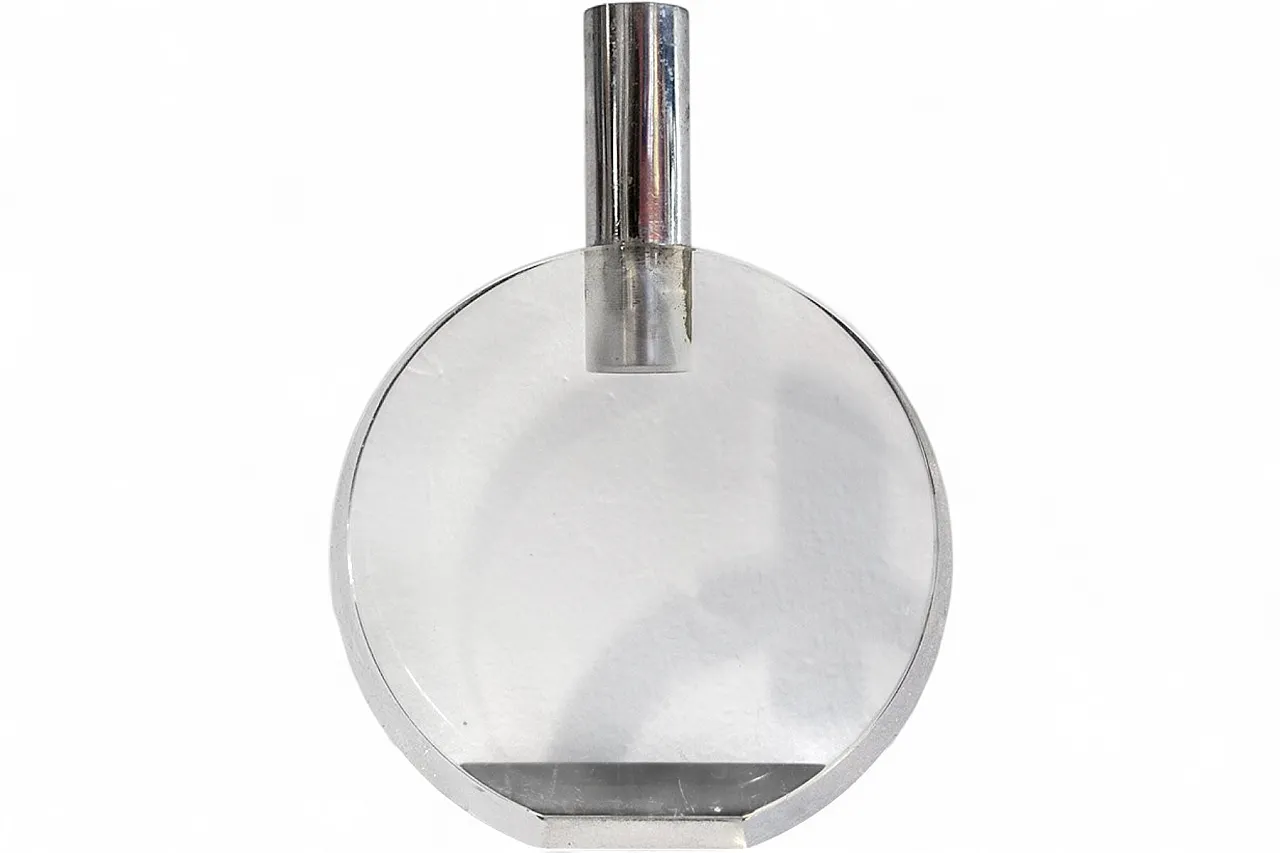 Vase in acrylic glass and stainless steel, 1970s 5