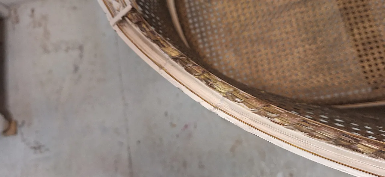 Vienna straw Louis XVI style curved bench, 19th century 3