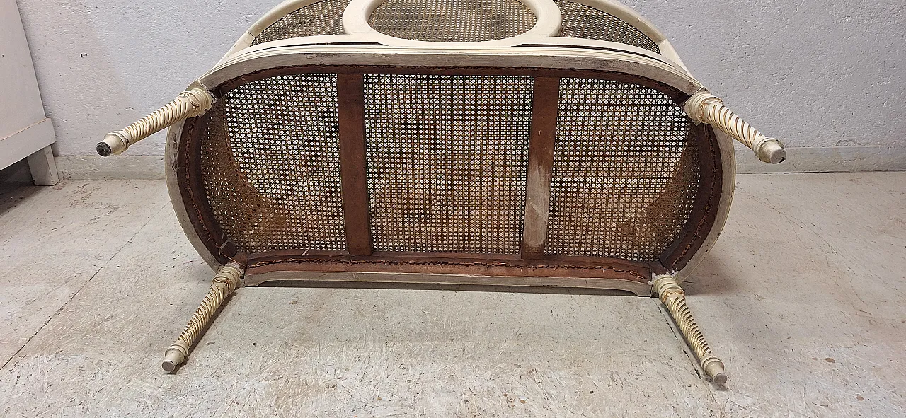 Vienna straw Louis XVI style curved bench, 19th century 5