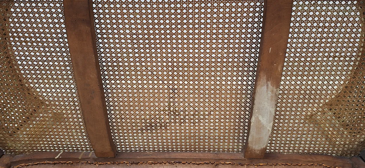 Vienna straw Louis XVI style curved bench, 19th century 6