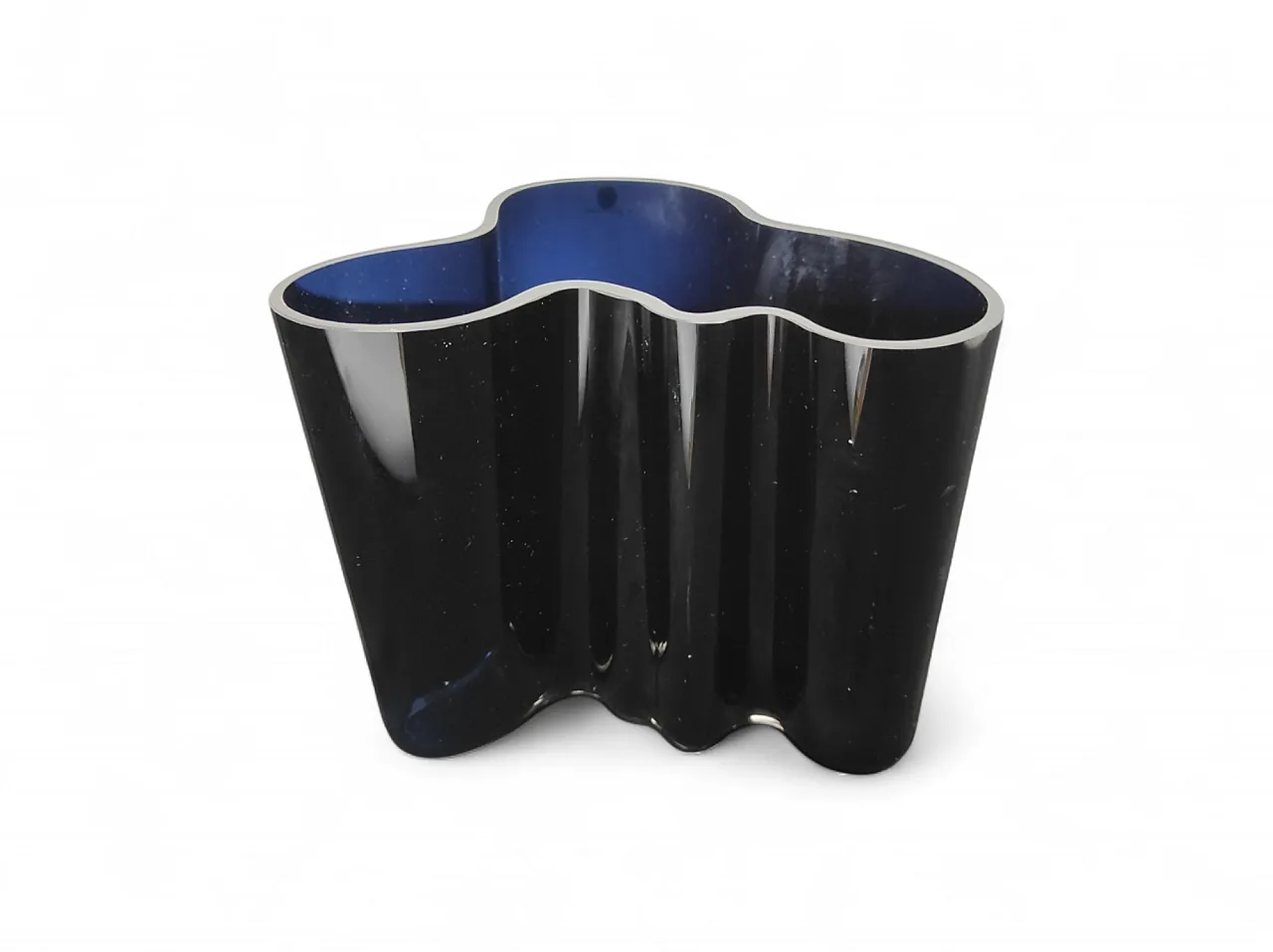 Vaso blu Alvar Altoo per Iittala, anni '90 7