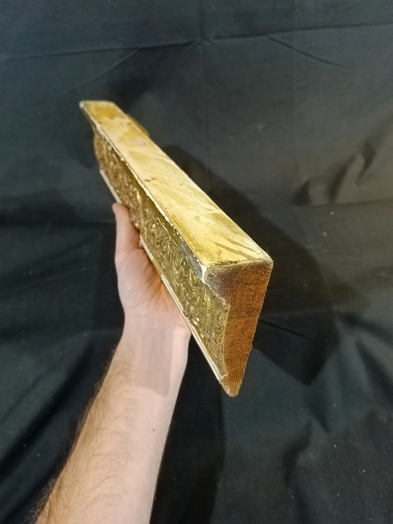 Shelf neoclassical frieze gilded wood gouache, late 19th century 8