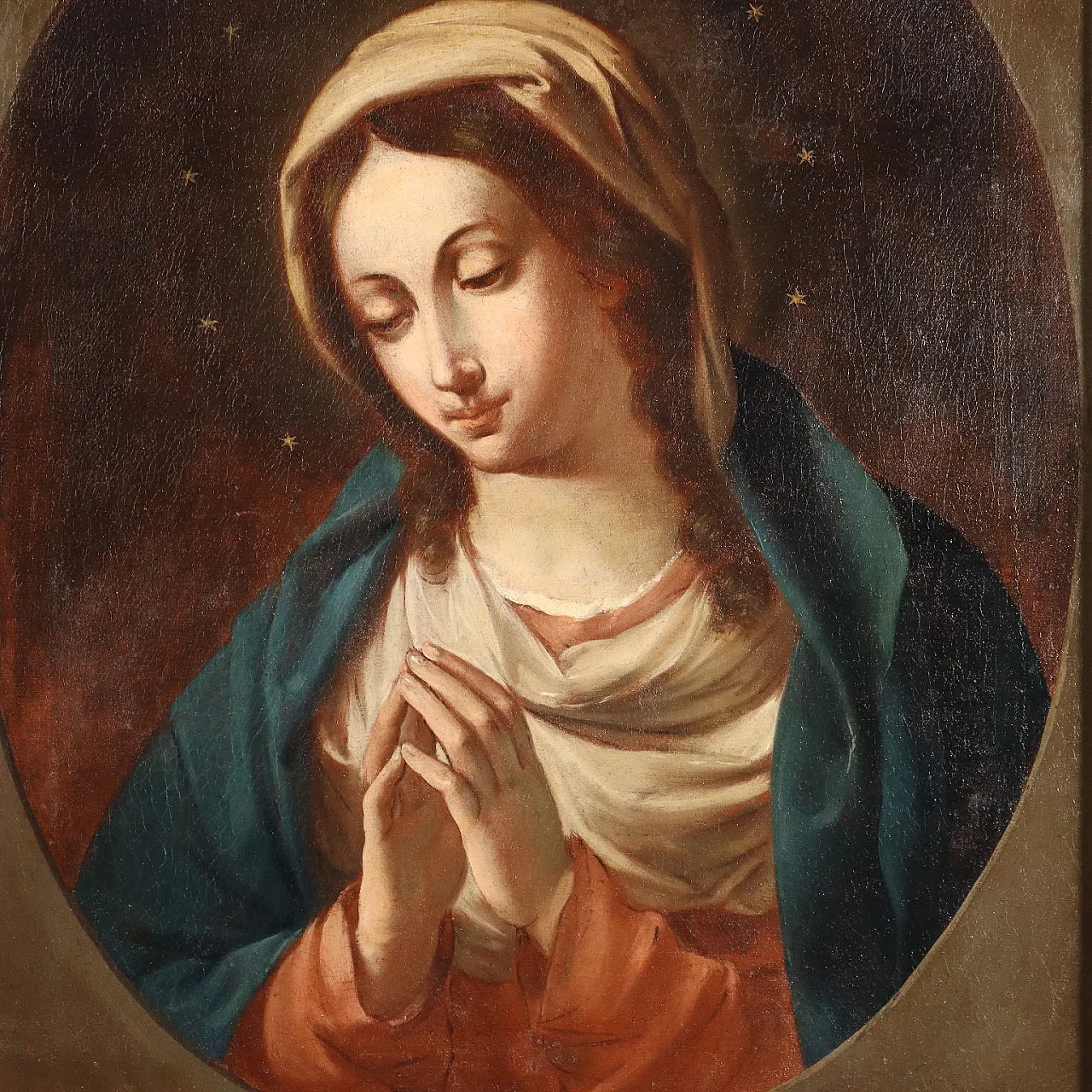 Madonna by Giovan Battista Salvi, oil on canvas, 18th century 3
