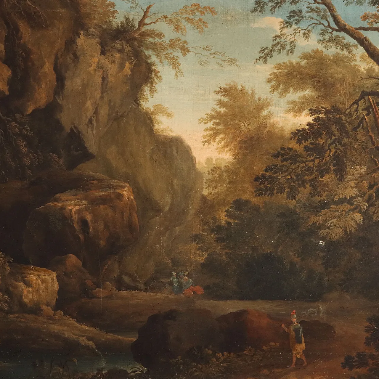 Traditional landscape, oil on canvas, 19th century 3