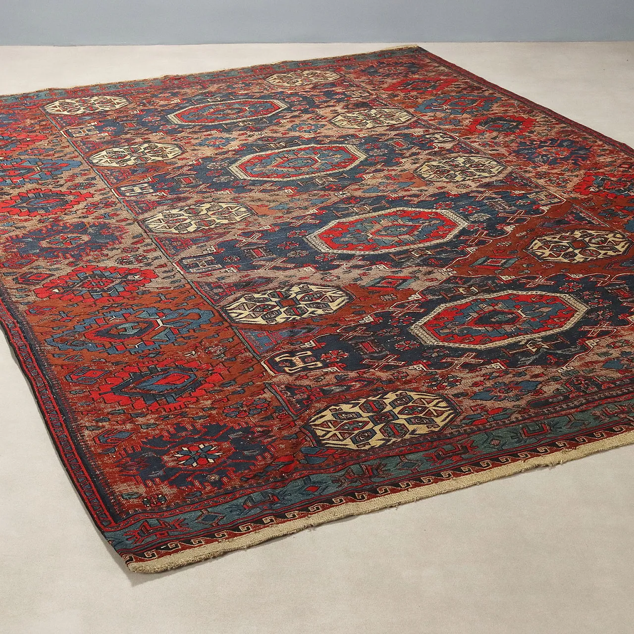 Sumak wool rug, fine weave, handmade, 20th century 1