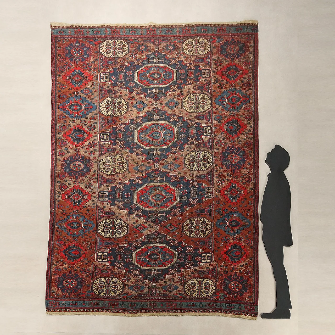 Sumak wool rug, fine weave, handmade, 20th century 2