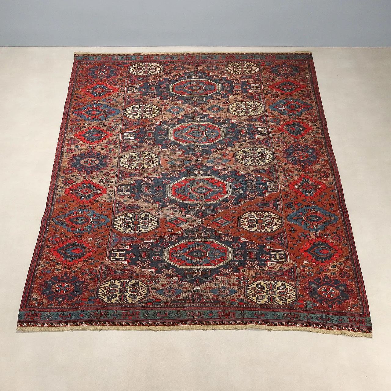 Sumak wool rug, fine weave, handmade, 20th century 3