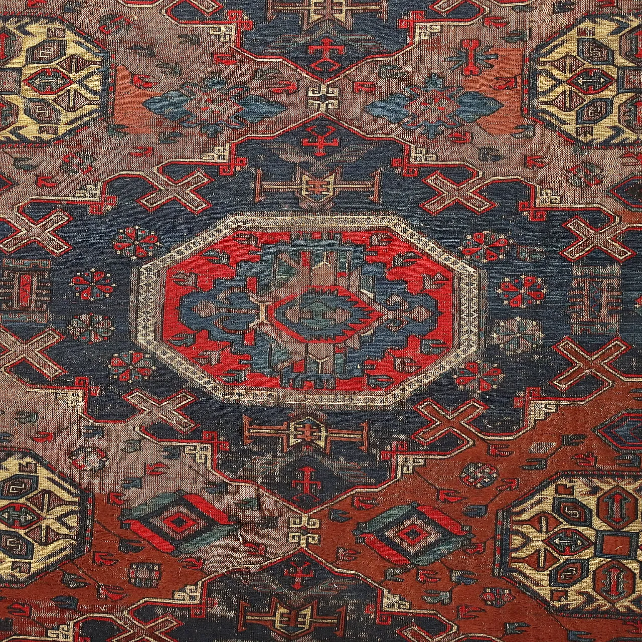 Sumak wool rug, fine weave, handmade, 20th century 4