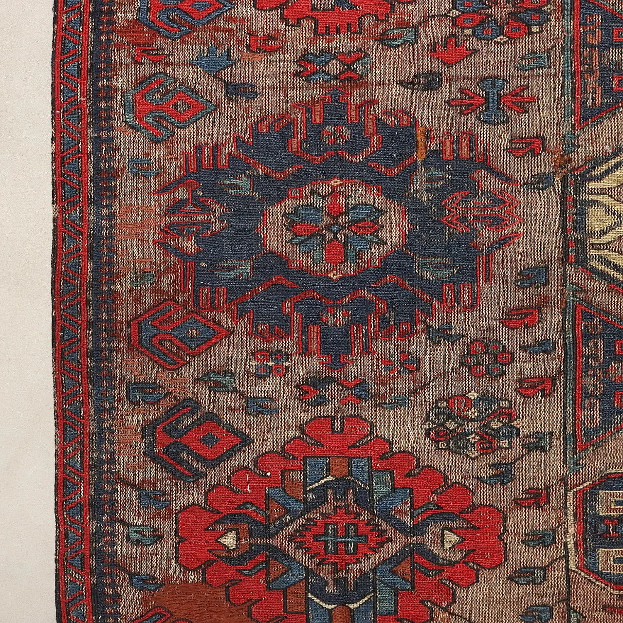 Sumak wool rug, fine weave, handmade, 20th century 6