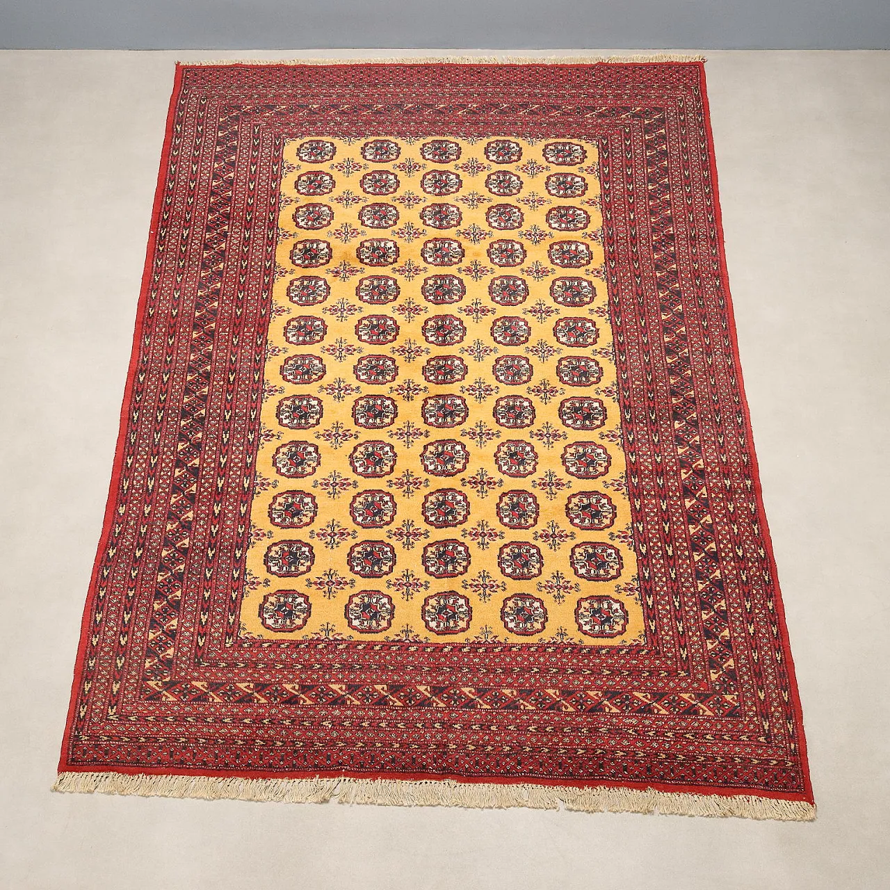Bokhara rug in cotton and wool, fine weave, handmade, 20th century 3